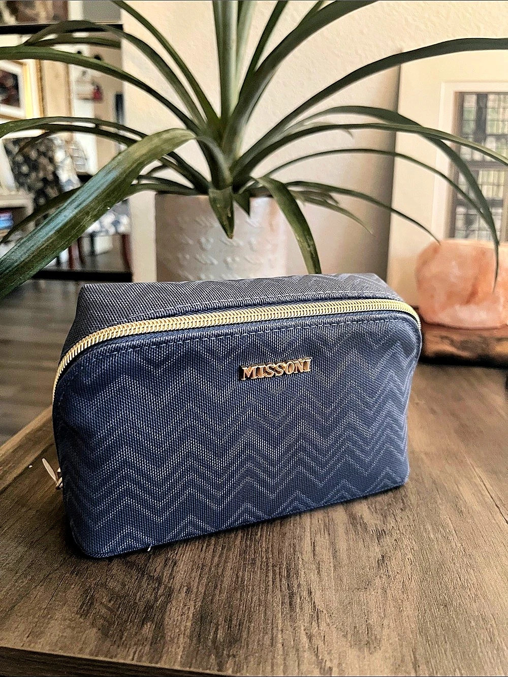 Missoni for Delta Air Lines Amenity Kit Pouch Blue NWT